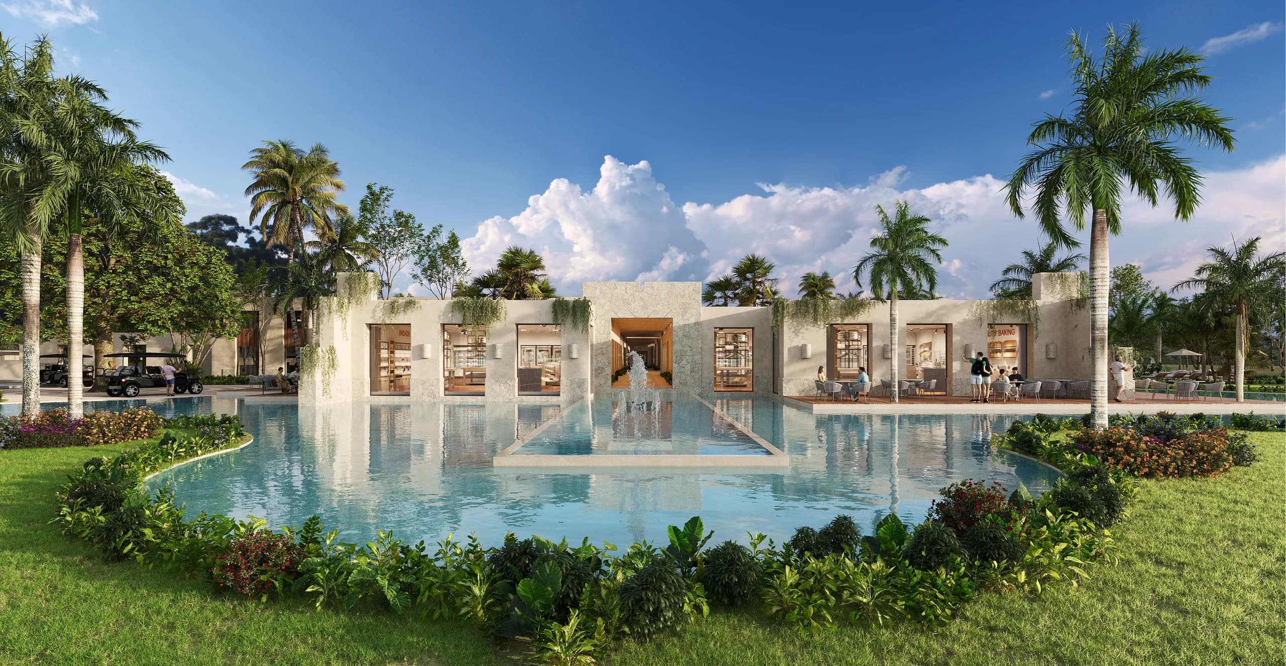 Casas club de Country Lakes junto al agua y el campo de golf