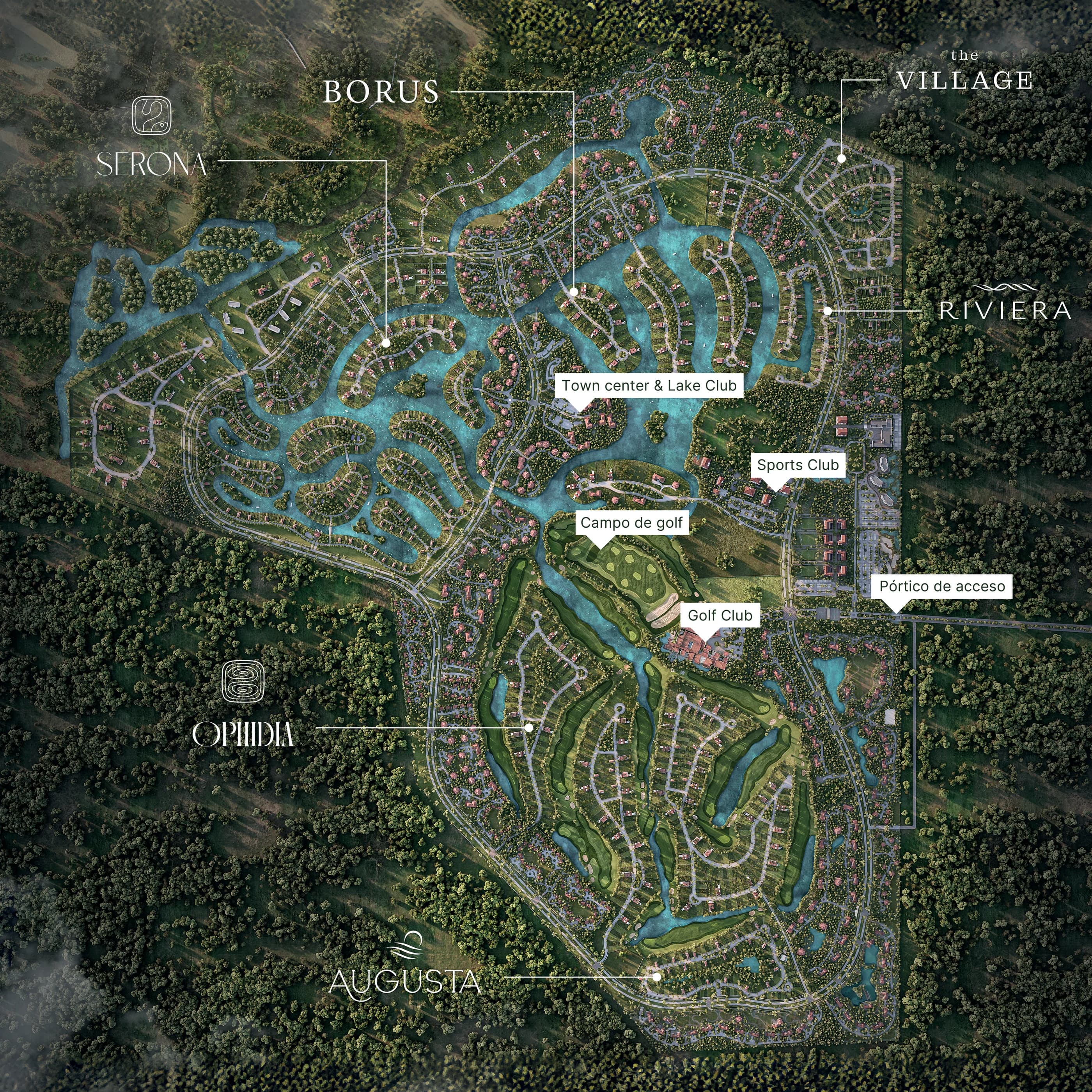 Diseñado para vivir en armonía — Master plan señalizado de Country Lakes, Mérida